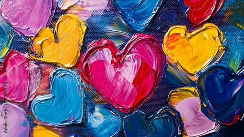 Red Hearts Falling on a Warm Background
