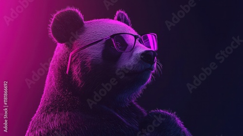 Trendy Panda with Sunglasses - Digital Art