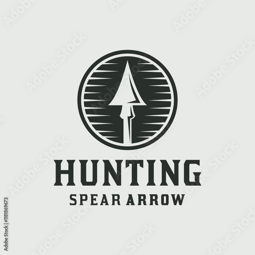 Hunting Spear Arrow Classic Vintage Logo Design Vector