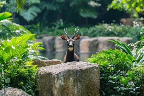 Saola (Asian unicorn) standing photo