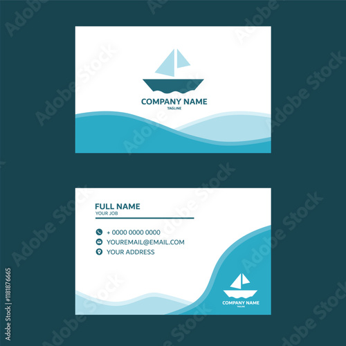 name card with ocean theme