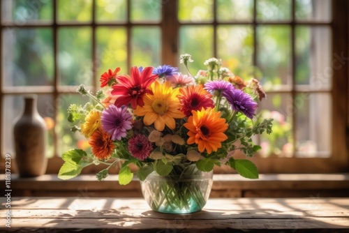 Wallpaper Mural Bouquet of Gerbera Flowers in a Vase. Elegant Simplicity Torontodigital.ca