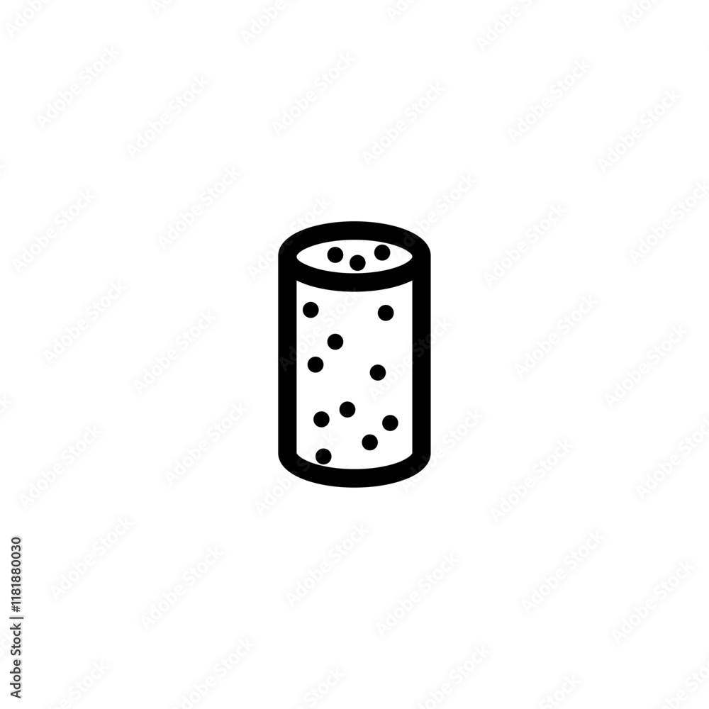 Simplistic black and white wine cork icon. Simplistic black and white wine cork icon.