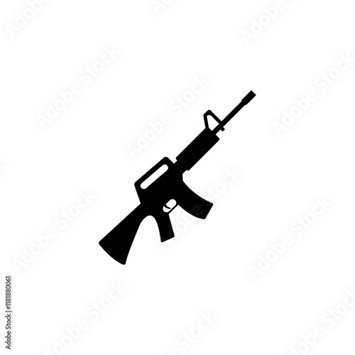 Vector illustration of M4A1 rifle, detailed military weapon design.