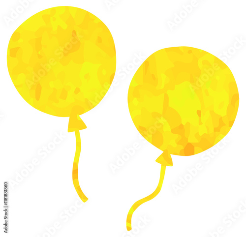 風船のイラスト ベクター素材 黄色