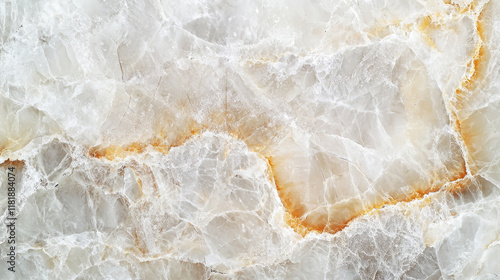 Elegant close-up of natural white marble stone texture with golden veins