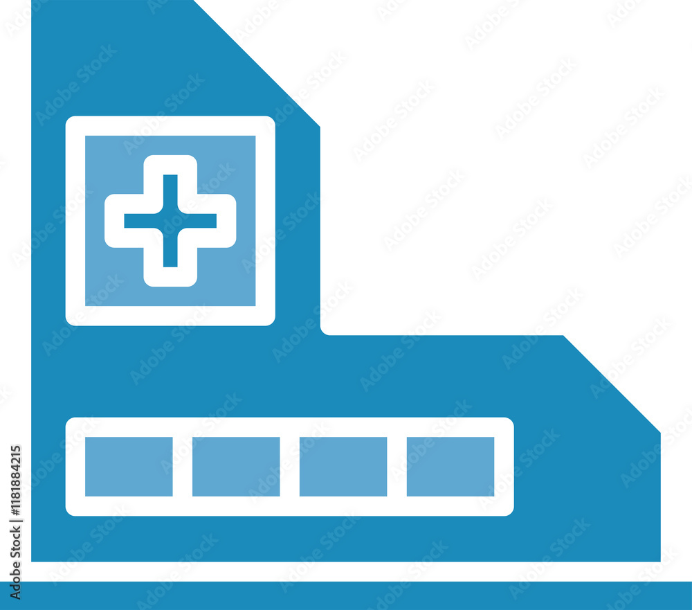 Obraz premium Hospital Building Icon Illustration 