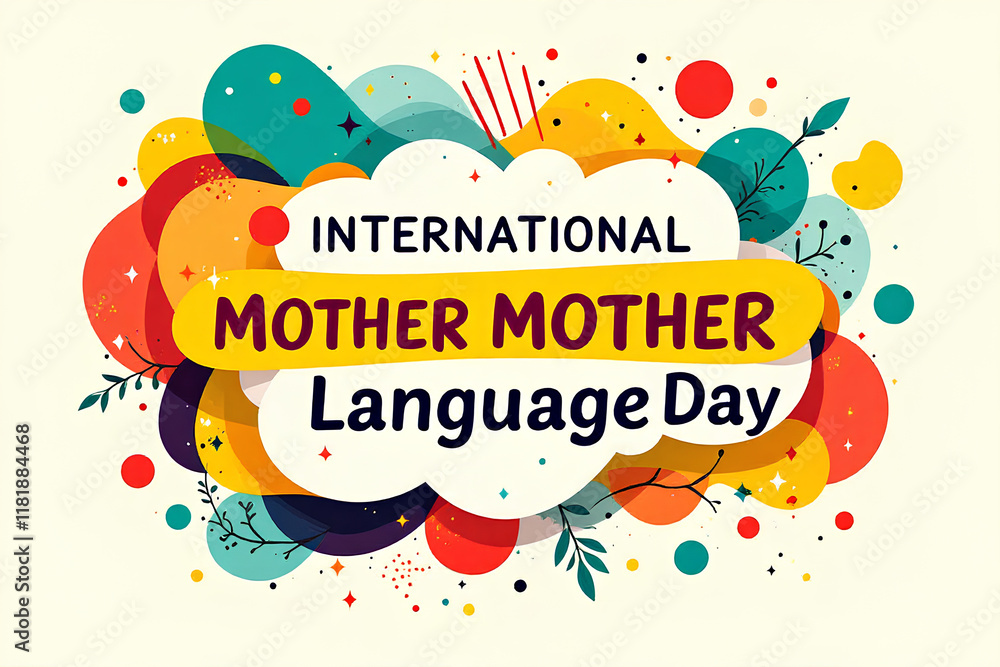 International Mother Language Day with Abstract Design International Mother Language Day with Abstract Design