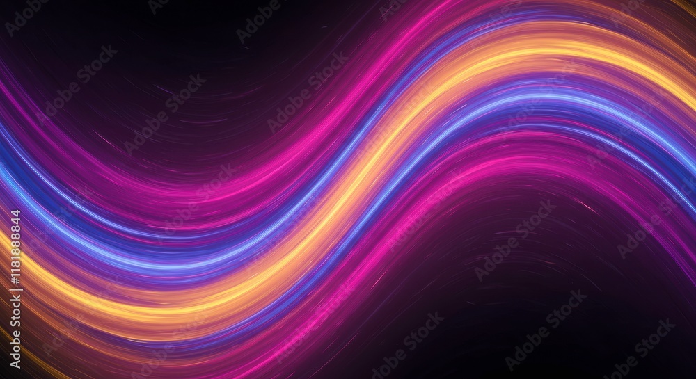 Neon Wave Abstract: Vibrant, dynamic neon waves in shades of pink, blue, and orange flow across a dark background, creating an energetic and futuristic abstract art piece. Neon Wave Abstract: Vibrant, dynamic neon waves in shades of pink, blue, and orange flow across a dark background, creating an energetic and futuristic abstract art piece.