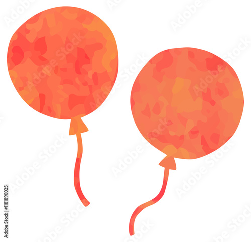 風船のイラスト ベクター素材 赤色