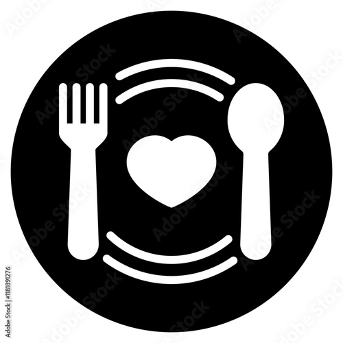 dinner glyph icon