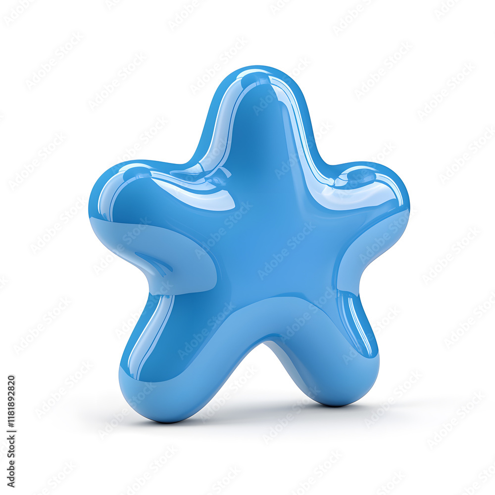 3d blue bubble in form of star icon isolated on white background 3d blue bubble in form of star icon isolated on white background