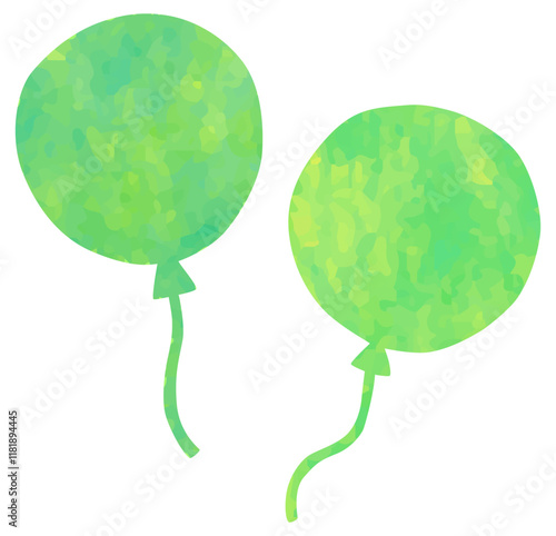 風船のイラスト ベクター素材 緑色