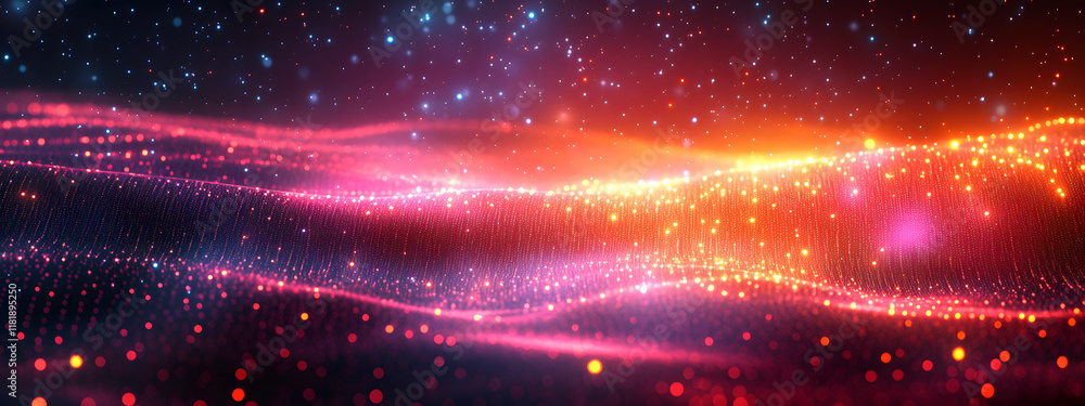 Obraz premium Technological background with colorful lines