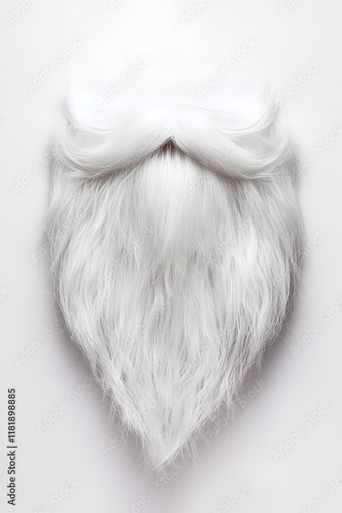 A festive Santa White beard isolated on white A festive Santa White beard isolated on white