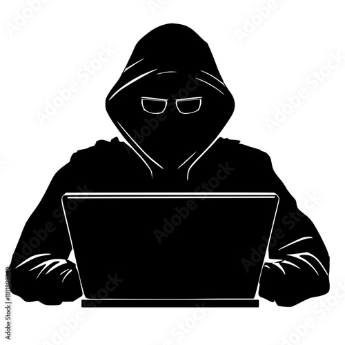 hacker stealing data with laptop, hacker attack 