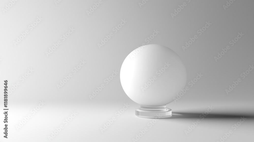 Elegant White Sphere on Glass Base Elegant White Sphere on Glass Base