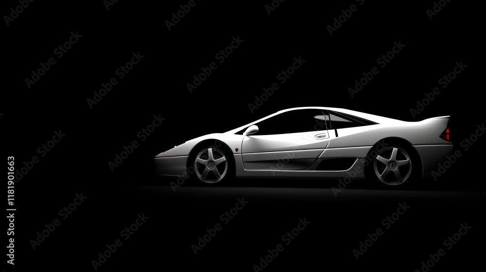Stunning White Sports Car Silhouette Stunning White Sports Car Silhouette