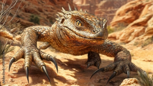 Majestic Desert Lizard: A Digital Masterpiece photo