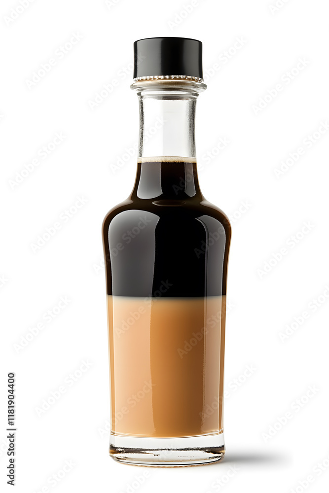 A bottle of Irish cream liqueur cocktail. Product mock up isolated on white A bottle of Irish cream liqueur cocktail. Product mock up isolated on white