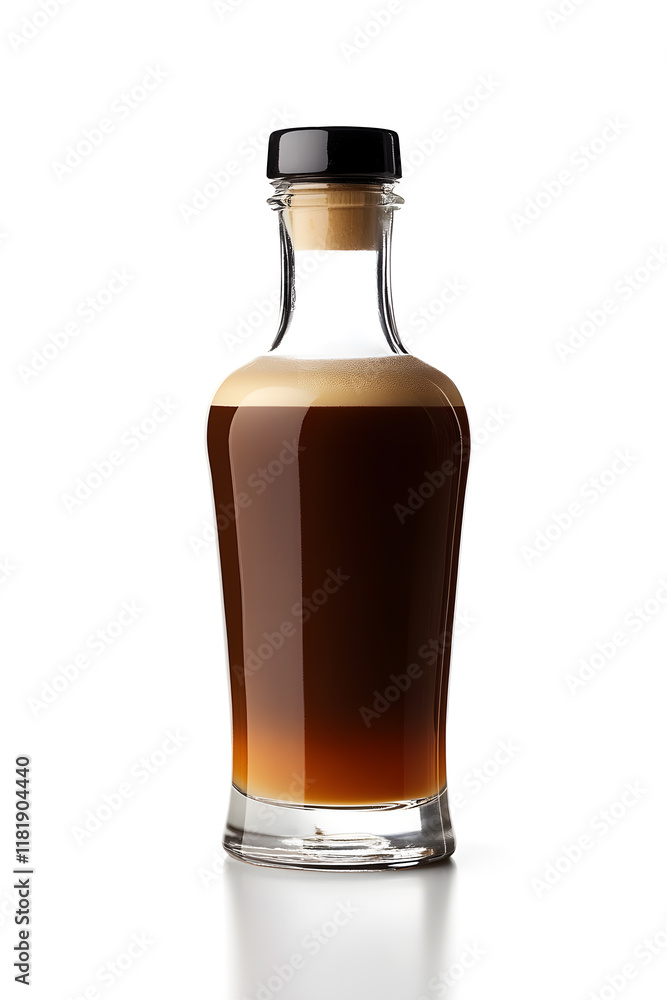A bottle of Irish cream liqueur cocktail. Product mock up isolated on white A bottle of Irish cream liqueur cocktail. Product mock up isolated on white