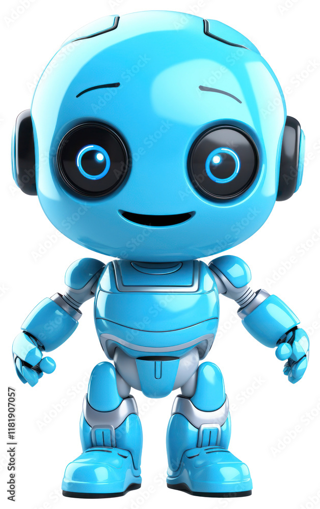 PNG cute blue robot character PNG cute blue robot character