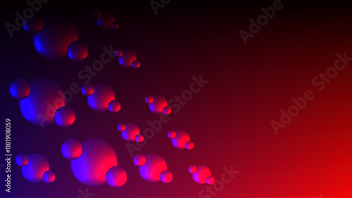 Bubbles with red maroon gradient mesh abstract backgound