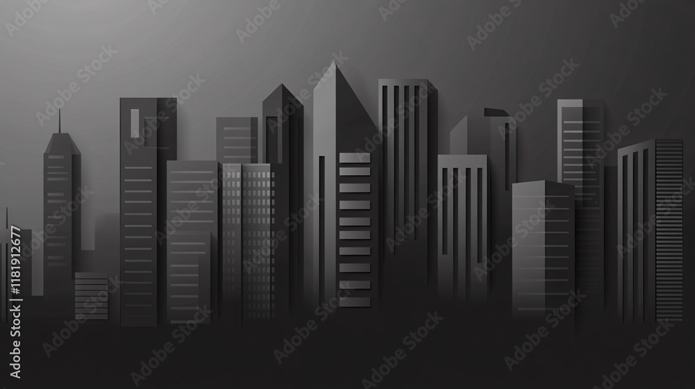 Fototapeta premium Abstract Urban Architecture Silhouette