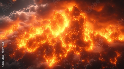 Wallpaper Mural Fiery cloudscape, inferno in the sky. Torontodigital.ca