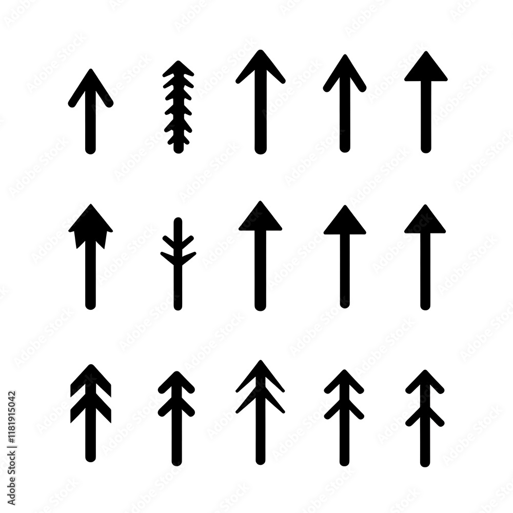 Collection of Black and White Geometric Arrow Designs Collection of Black and White Geometric Arrow Designs