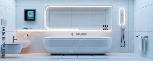 Wallpaper Mural Futuristic smart bathroom minimalist design meets iot technology Torontodigital.ca