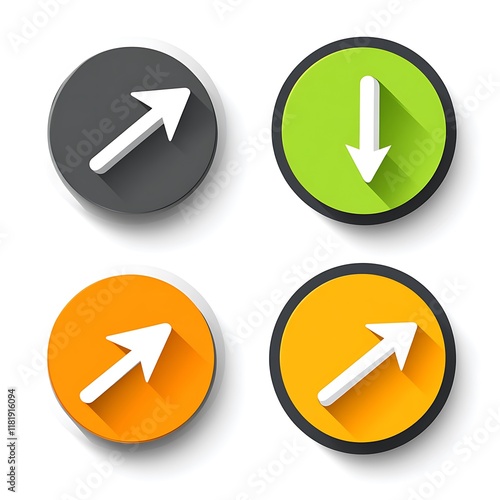Free Download Four Circular Upward Arrow Icons in Vibrant Colors - GFXLoad