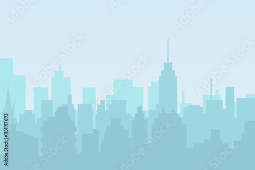 City skyline vector illustration. Urban landscape cityscape in flat style. cCity silhouette. Cityscape backgrounds. Daytime city skyline. photo