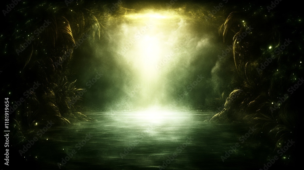 Enigmatic Glow Illuminates Mysterious Tropical Lagoon