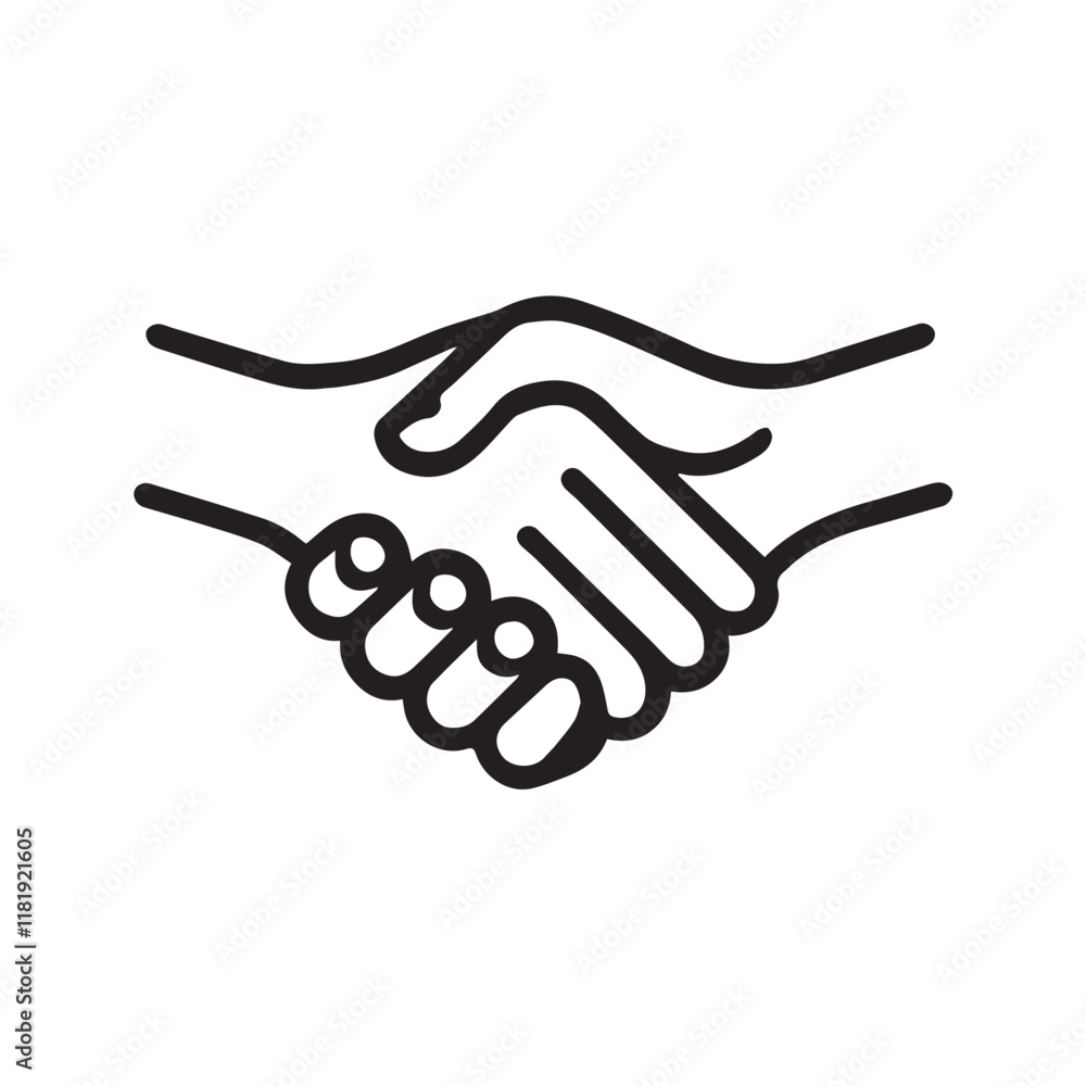 Obraz premium Simple Vector Illustration of a Business Handshake