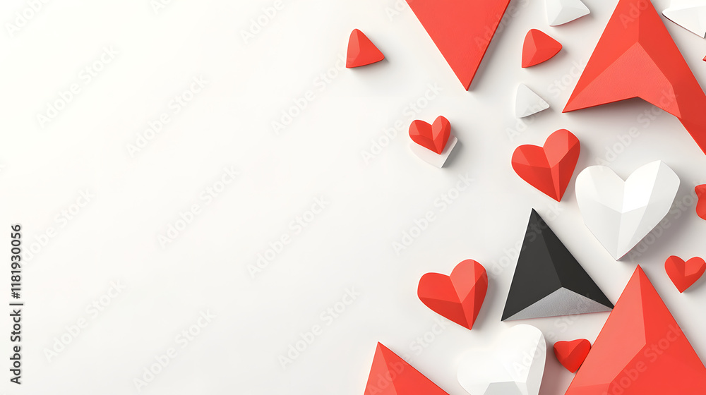 A modern love themed background with geometric shape A modern love themed background with geometric shape