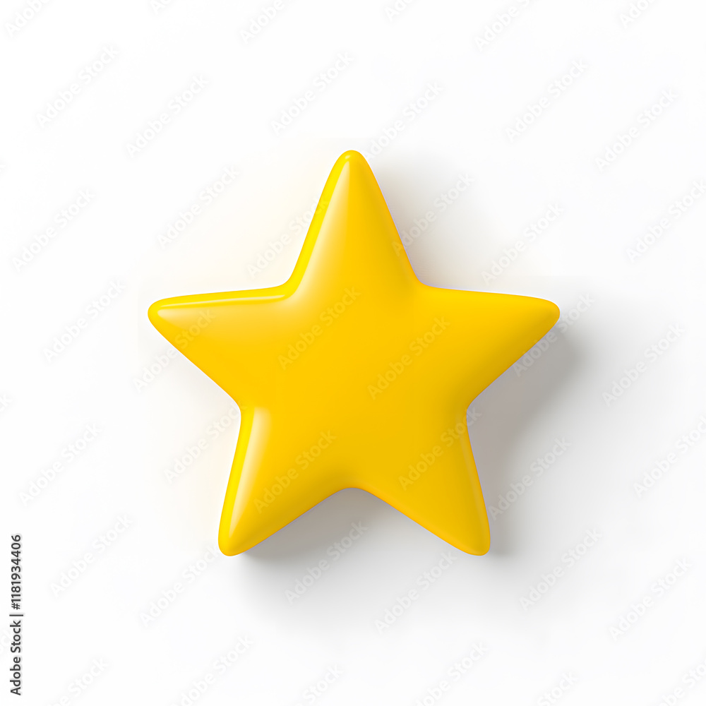 Obraz premium 3d gold glossy yellow star icon isolated on white background