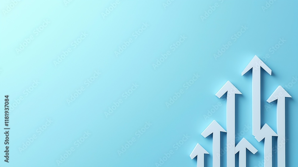 Abstract Blue Background with Upward Arrows Abstract Blue Background with Upward Arrows