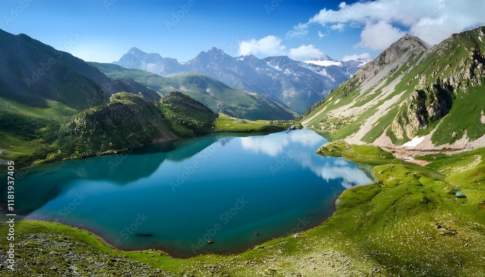 Serene Mountain Lake Alpine Landscape Nature Scenery Serene Mountain Lake Alpine Landscape Nature Scenery