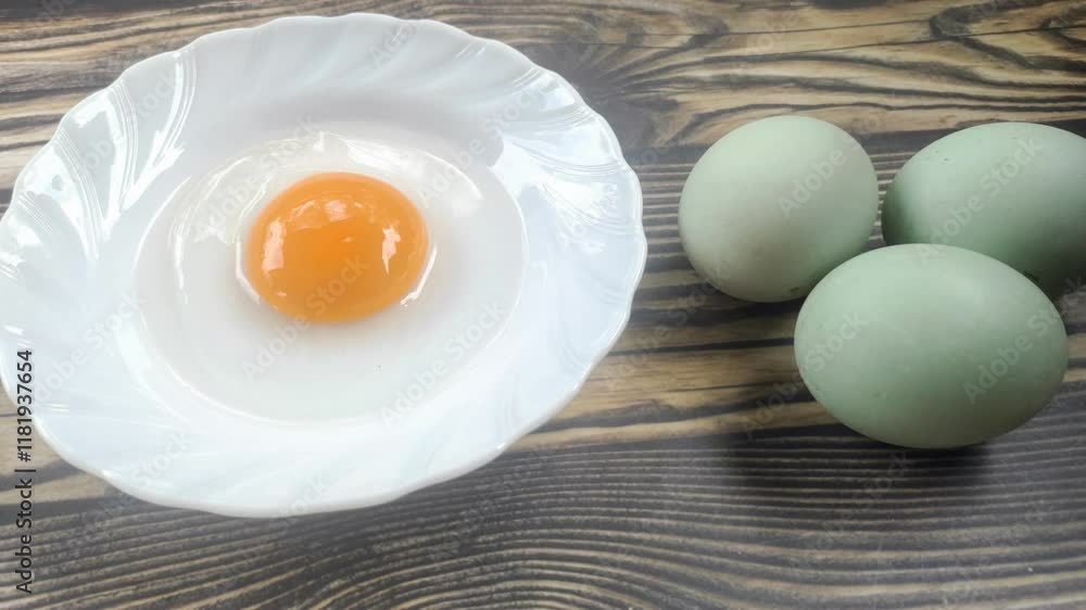 Duck eggs on a wooden table Duck eggs on a wooden table