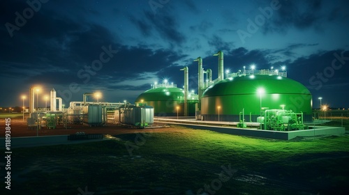 A photo of a biogas plant converting organic waste into energy