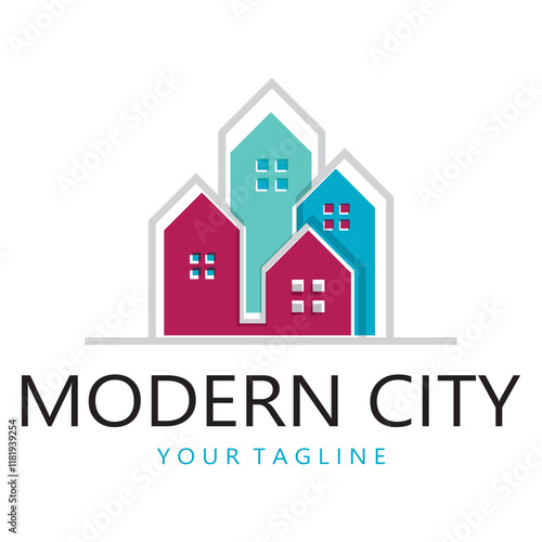 modern city, advanced city logo, environmentally friendly, advanced technology, future buildings