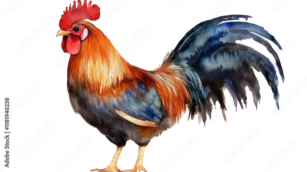 Fototapeta premium rooster isolated on white background