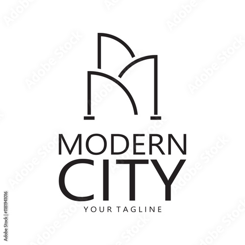 modern city, advanced city logo, environmentally friendly, advanced technology, future buildings