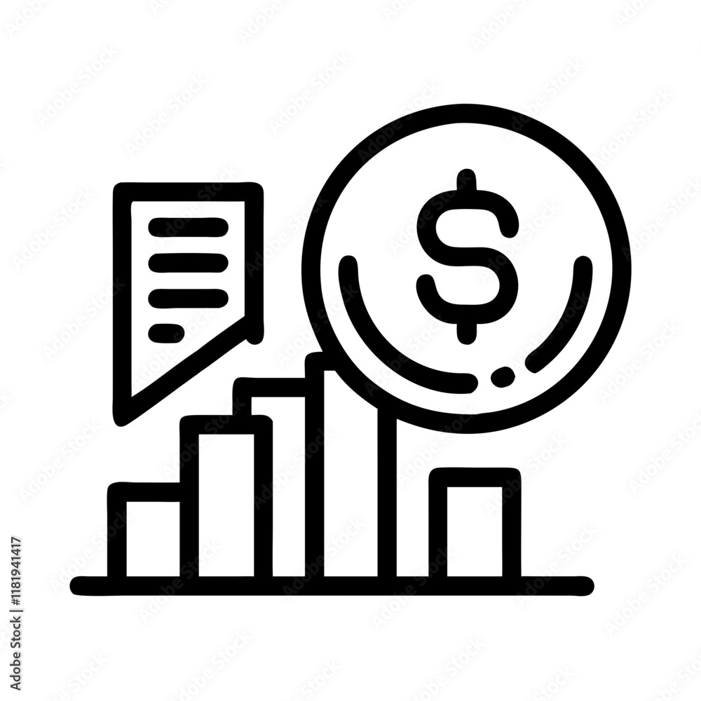 Creative Chart and Dollar Sign Illustrations for Data Analysis Creative Chart and Dollar Sign Illustrations for Data Analysis