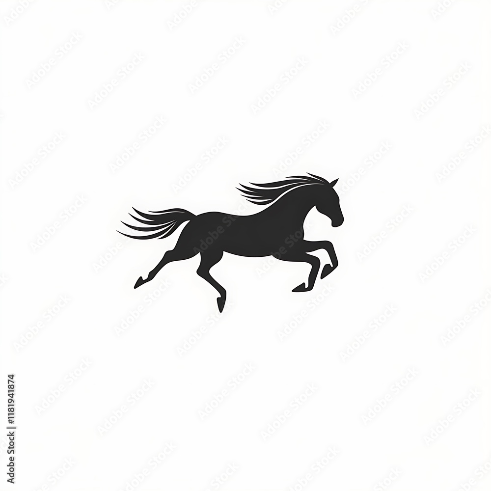 Silhouette of a galloping horse. Silhouette of a galloping horse.