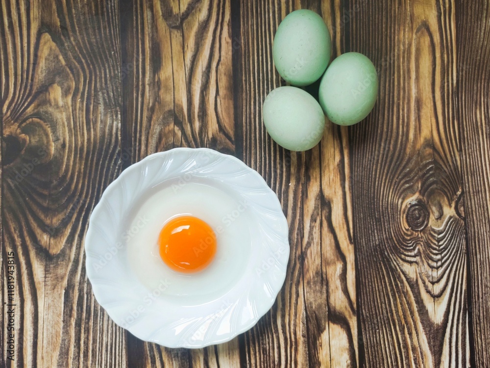 Duck eggs on a wooden table Duck eggs on a wooden table