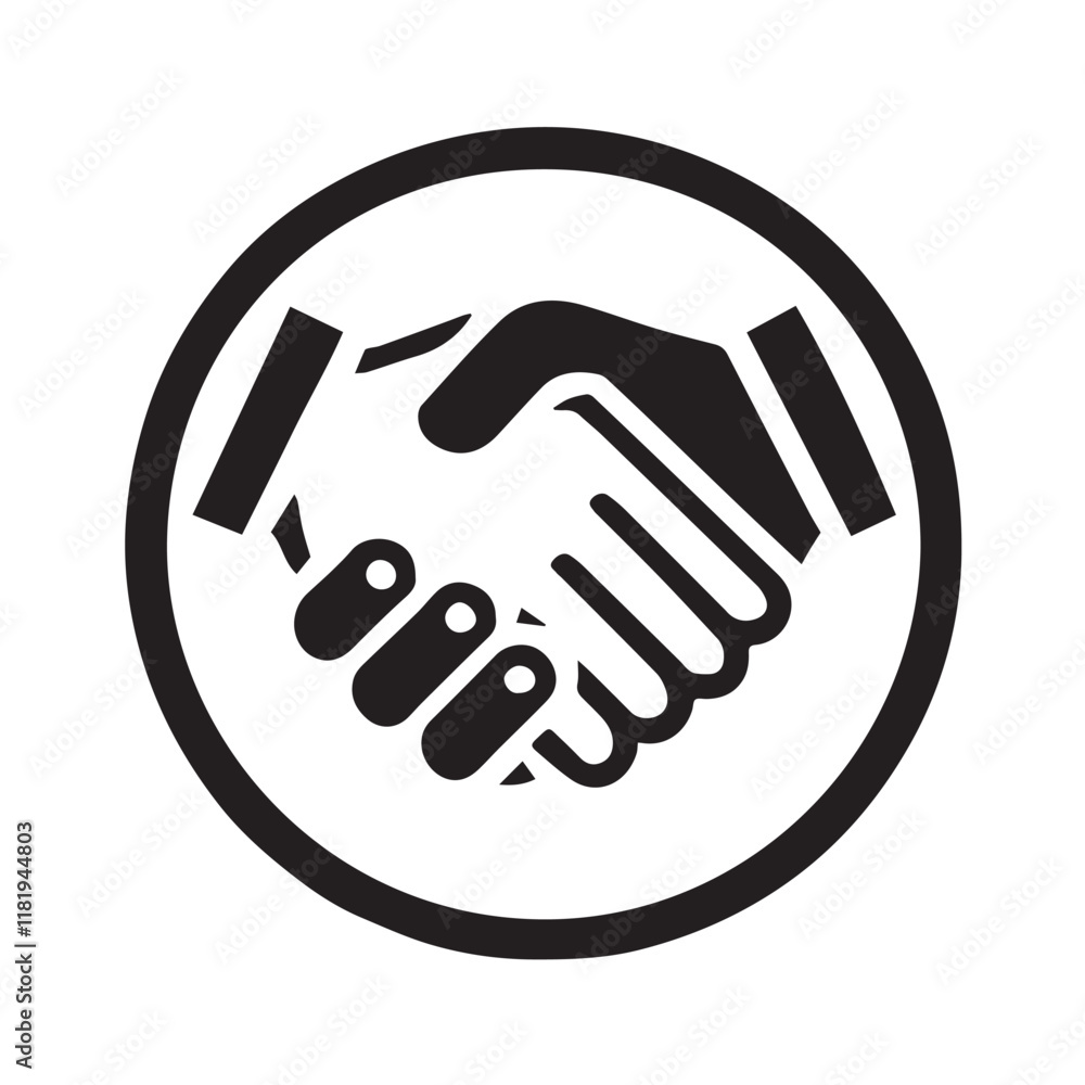 Simple black Vector Illustration of a Business Handshake Simple black Vector Illustration of a Business Handshake