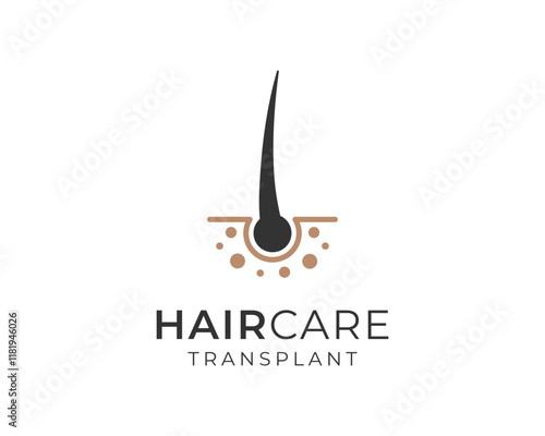 Hair Care Root Skin Head Dermatology Epidermis Transplant Follicle Vector Logo Design Illustration