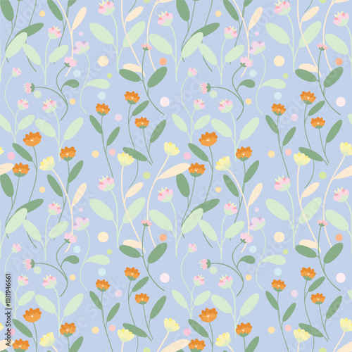 Beautiful little pastel blossom pattern for fabric and background.